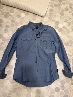 Blue Button-Down mountain bike shirt
